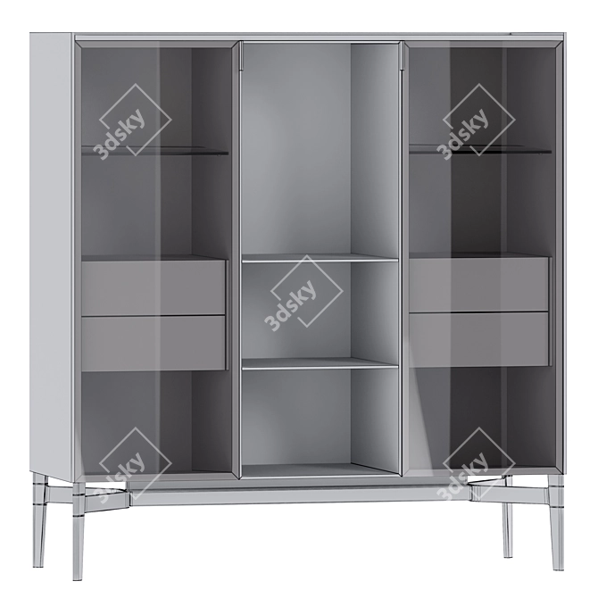 Poliform Wood Glass Display Cabinet 3D model image 2