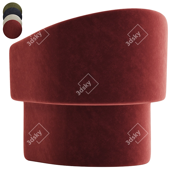 Contemporary Lowrance Armchair 3D Collection 3D model image 5