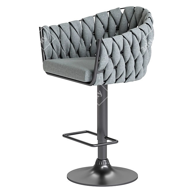 Modern Metal Bar Stool Comfort 3D model image 3