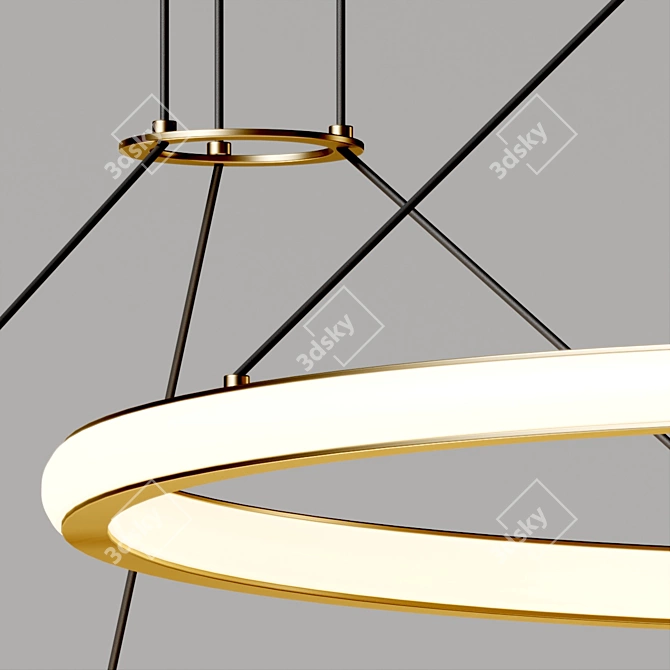 Sleek Luna LED Pendant Light 3D model image 4