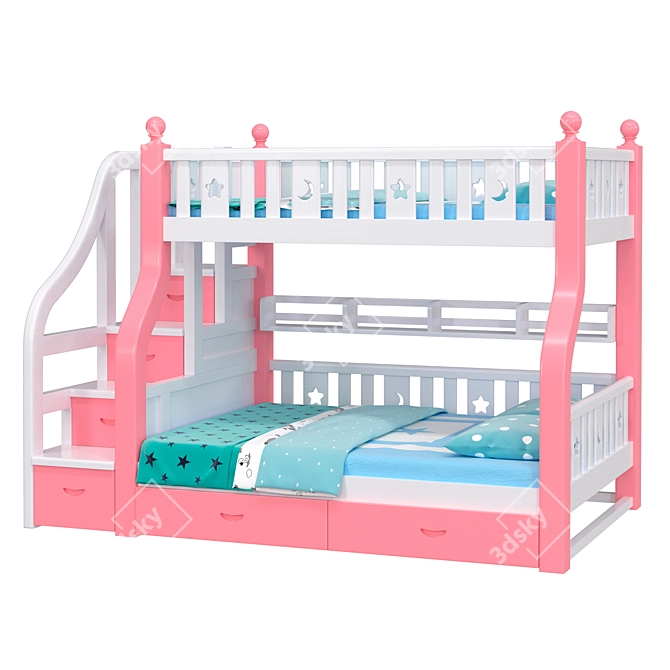 Designer 3D Baby Cot Furniture 3D model image 2