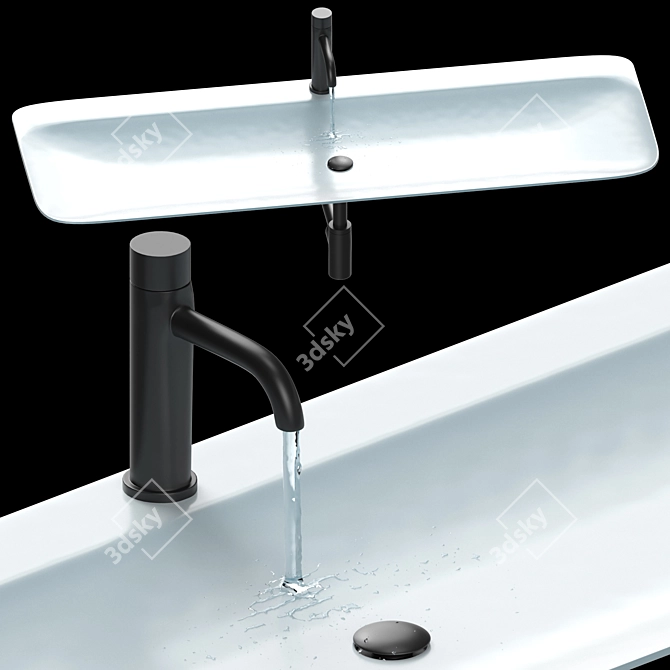 Elegant Boffi Washbasin with Water 3D model image 5