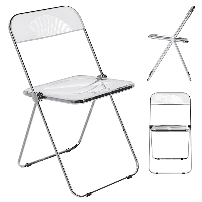 Transparent Plia Chair by Anonima Castelli 3D model image 1