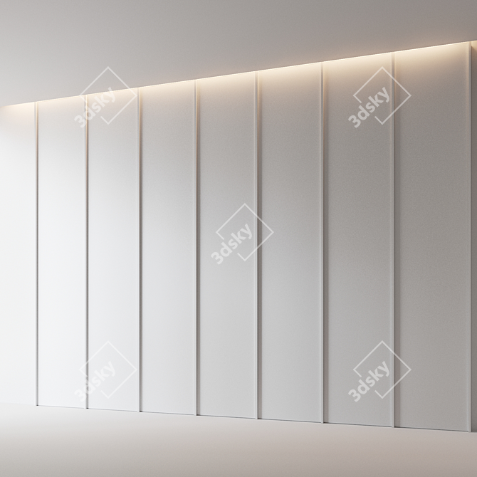 Decorative Relief Wall Panel 3D model image 3