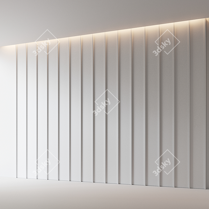 Decorative Relief Wall Panel 3D model image 3