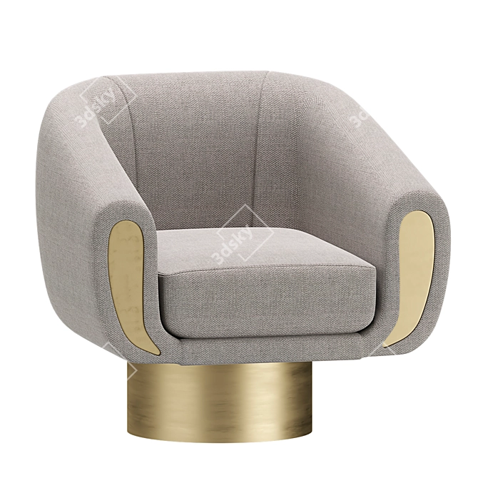 Elegant GOCCIA Swivel Chair 3D model image 1