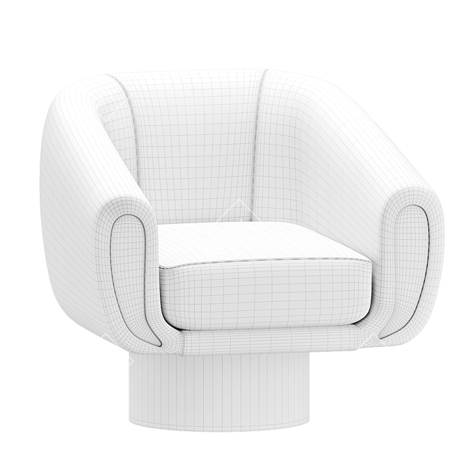 Elegant GOCCIA Swivel Chair 3D model image 2
