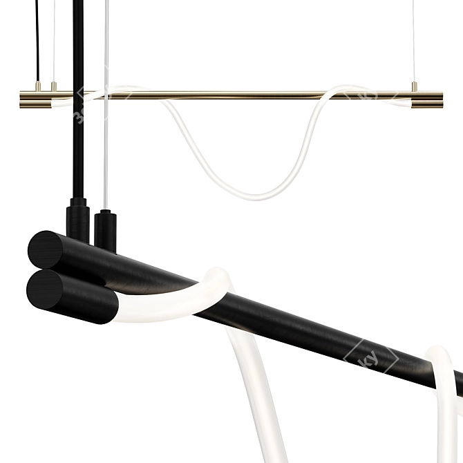 Brass Spritzer Pendant Light - Zaho 3D model image 1