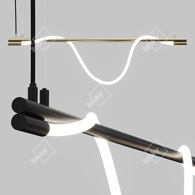 Brass Spritzer Pendant Light - Zaho 3D model image 2