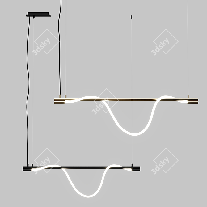 Brass Spritzer Pendant Light - Zaho 3D model image 3