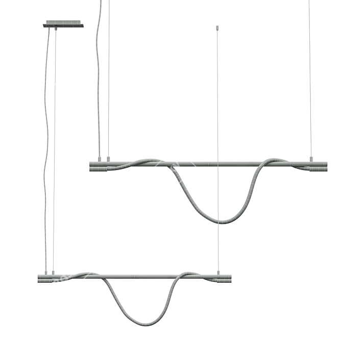 Brass Spritzer Pendant Light - Zaho 3D model image 4