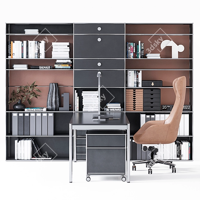 Modern Workspace Essentials 3D model image 2