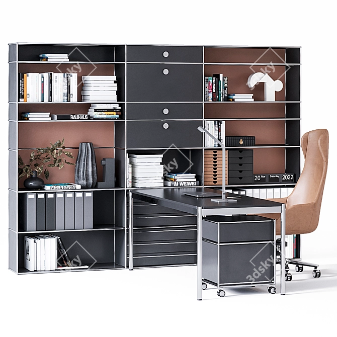 Modern Workspace Essentials 3D model image 3