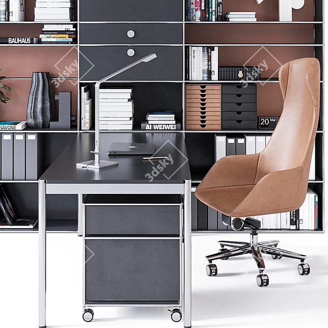 Modern Workspace Essentials 3D model image 4