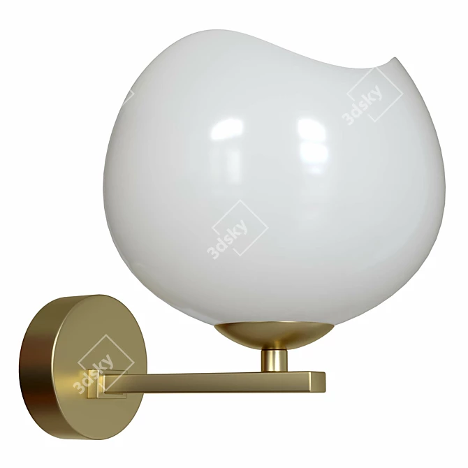 Modern Waterlily Flower Wall Sconce 3D model image 1