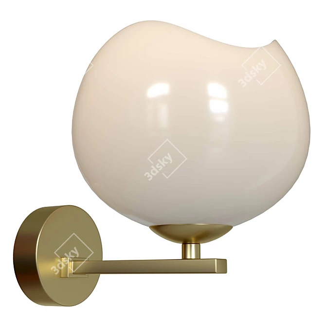 Modern Waterlily Flower Wall Sconce 3D model image 2