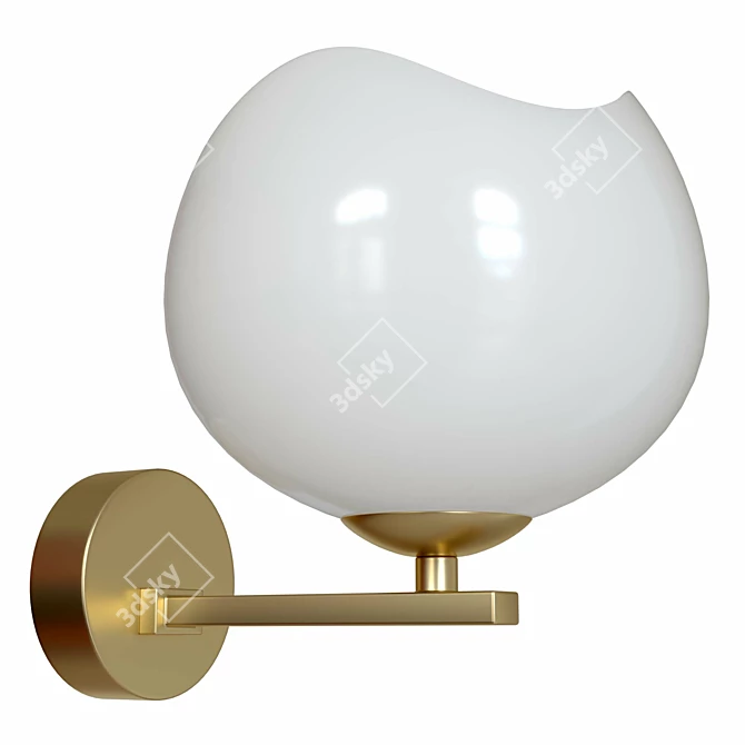 Modern Waterlily Flower Wall Sconce 3D model image 4