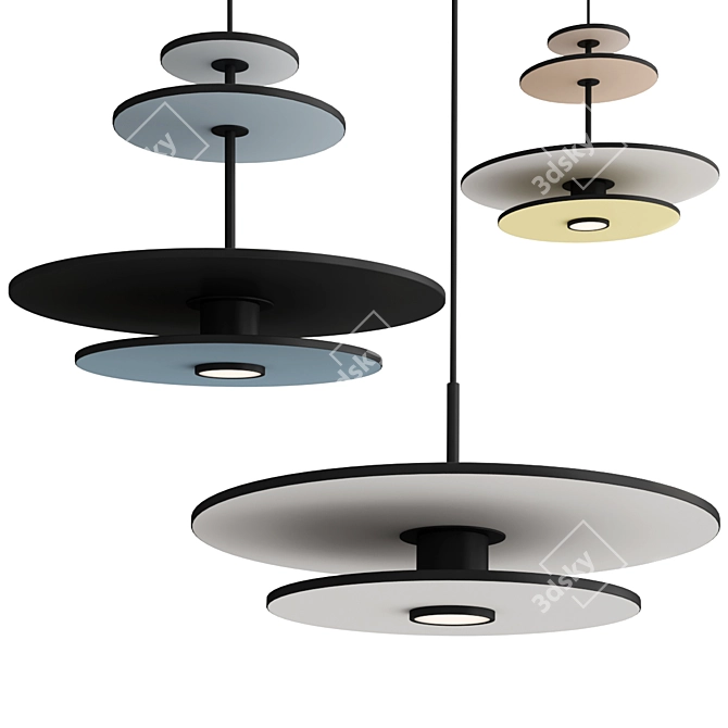 Acoustic LED Pendant Lamp 80cm 3D model image 1