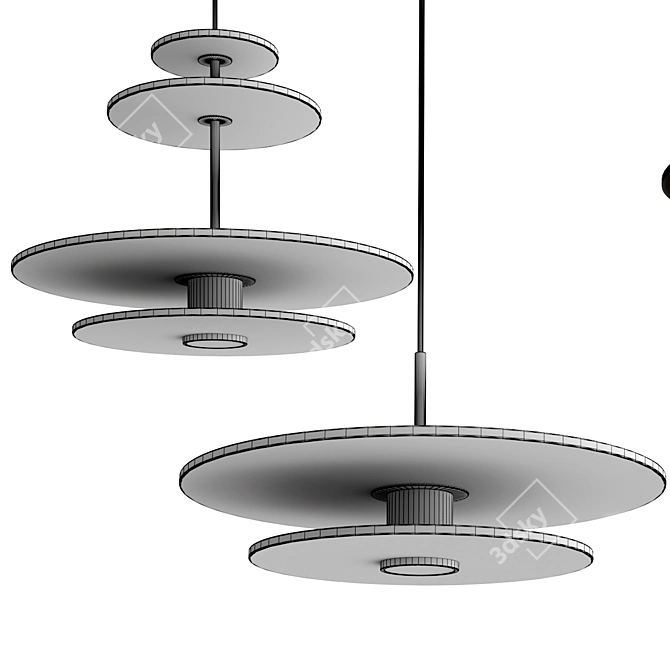 Acoustic LED Pendant Lamp 80cm 3D model image 3