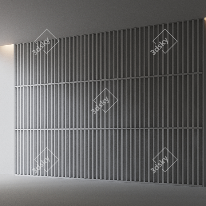 Decorative Wooden Panel Wall 3D model image 3