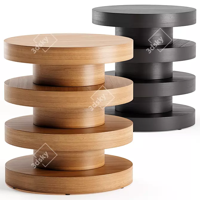 Modern Minimalist Pentwater Side Tables 3D model image 1