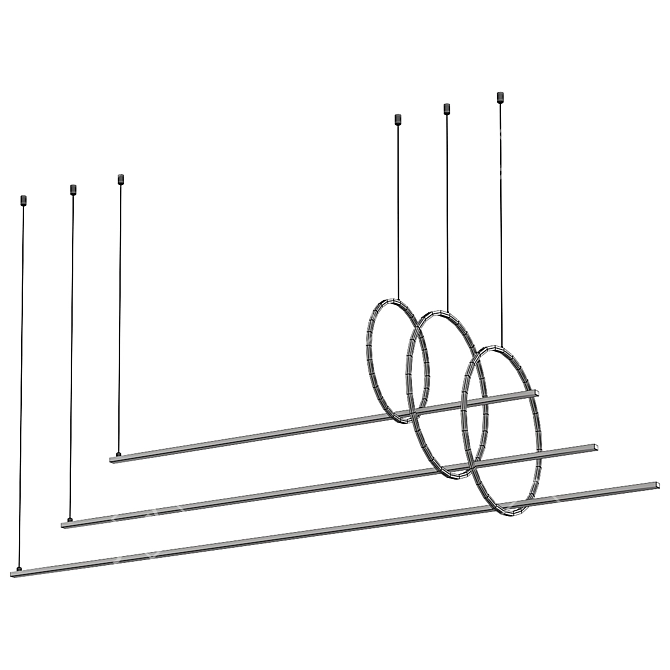 Geometric Ring Lamp Fixture 3D model image 2
