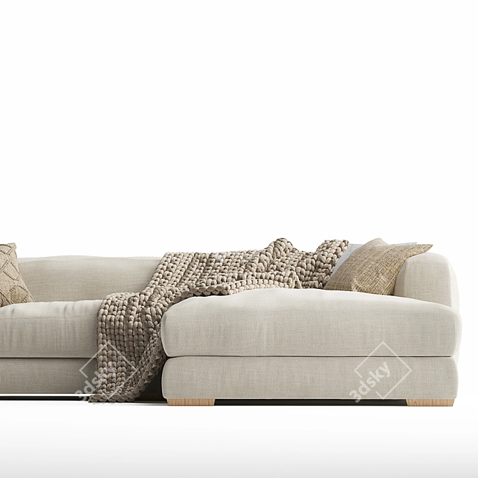 Uniqwa Mukuru Natural Corner Sofa 3D model image 6
