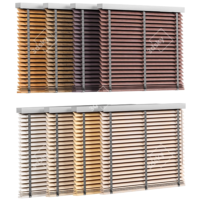 Vintage Wooden Blind Volume 03 3D model image 2