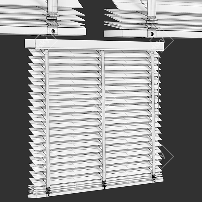 Vintage Wooden Blind Volume 03 3D model image 3