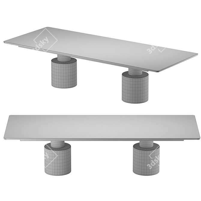 Elegant Petrey Dining Table 3D model image 3