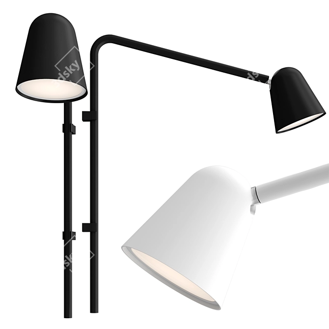 Sleek LED Wall Lamp Design 3D model image 1