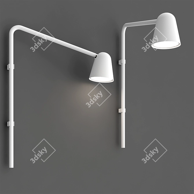 Sleek LED Wall Lamp Design 3D model image 2