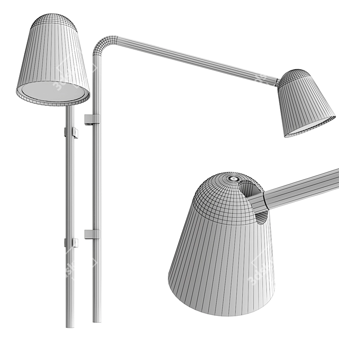 Sleek LED Wall Lamp Design 3D model image 3