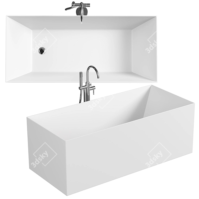 Abber AB9274 170x75 Bathtub 3D model image 1