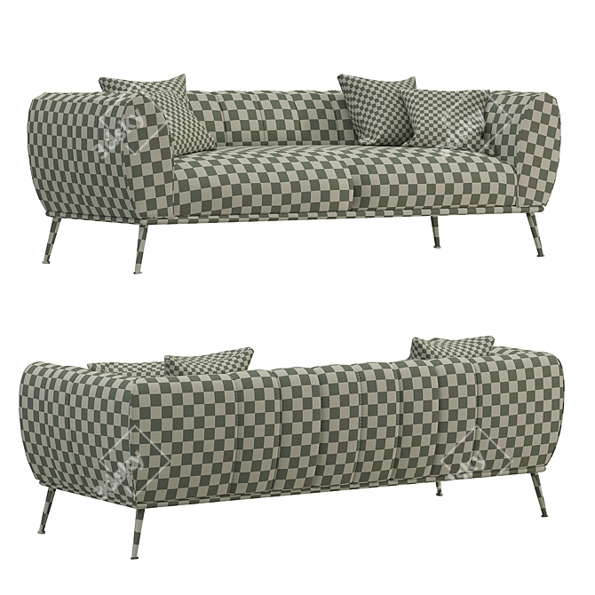 Luxury Gold Sofa Stainless Steel Base 3D model image 4
