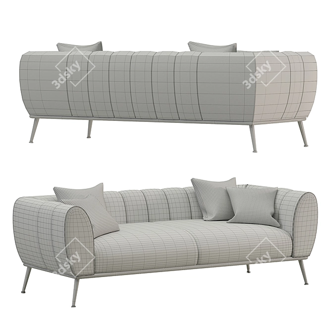 Luxury Gold Sofa Stainless Steel Base 3D model image 5