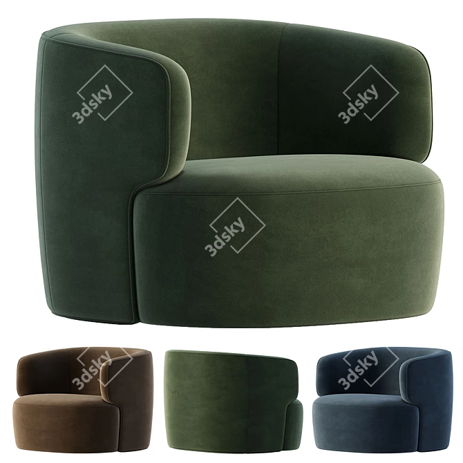 Modern Elain Molteni Armchair: 2017 Edition 3D model image 1