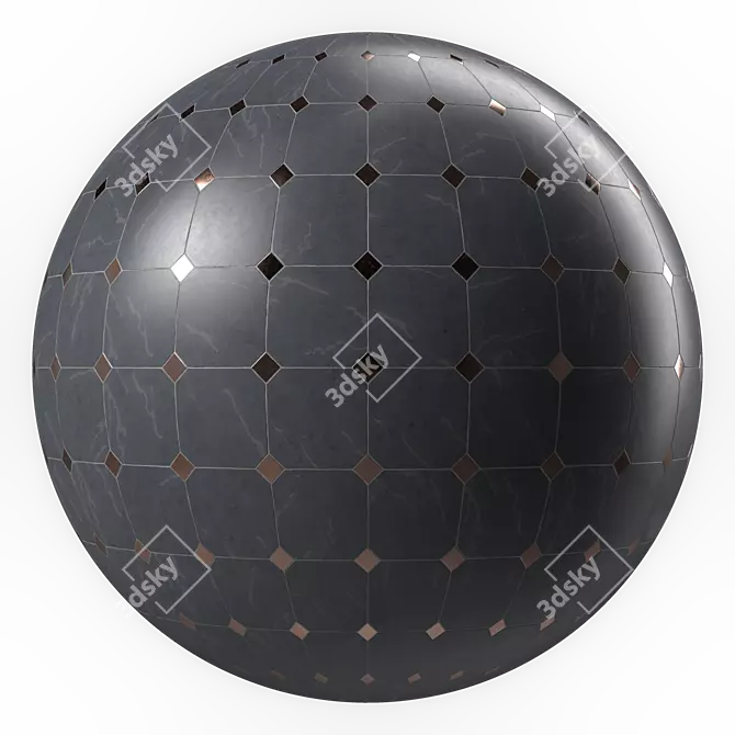Metal-Marble Mix Tile Set 4k 3D model image 1