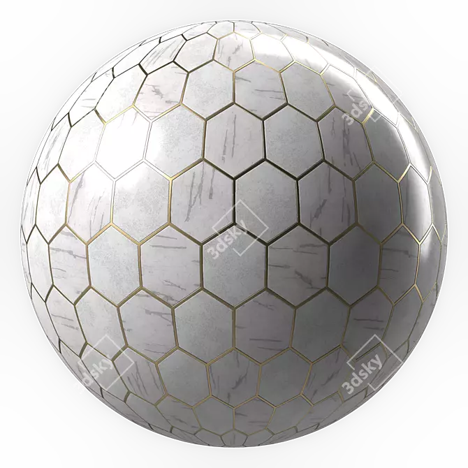 Metal Gap Marble Tile Textures 3D model image 2
