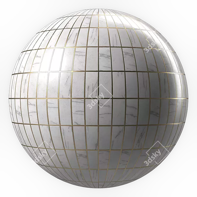 Metal Gap Marble Tile Textures 3D model image 4