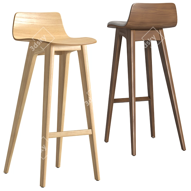 Sleek Morph Barstool: Timeless Elegance 3D model image 3