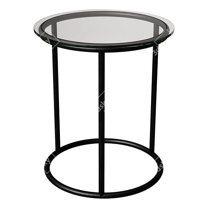 Bronze Pedestal Side Table 3D model image 1