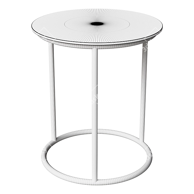 Bronze Pedestal Side Table 3D model image 2