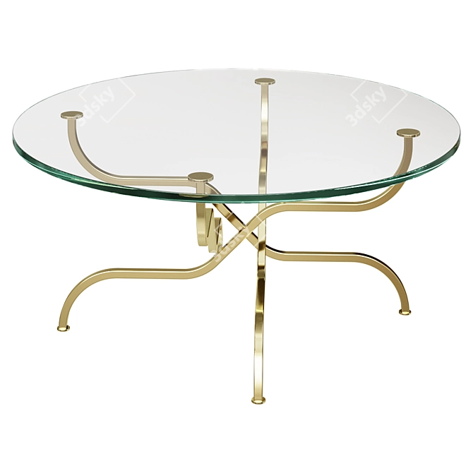 Georges Geffroy Gilt Brass Coffee Table 3D model image 1