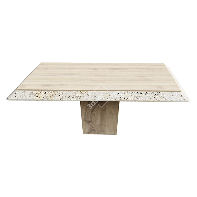 Italian Travertine Marble Trio Tables 3D model image 1