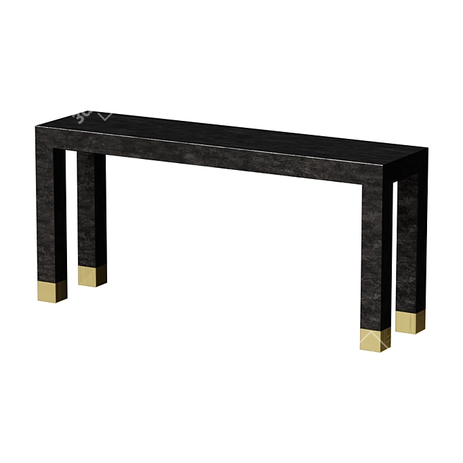 Minimalist Black Maple Console Table 3D model image 1
