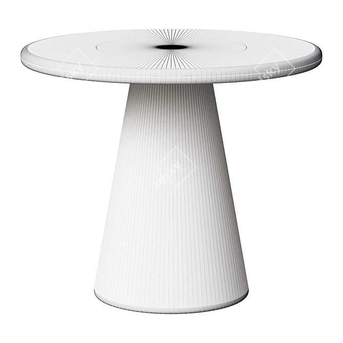Italian Travertine Circular Side Tables 3D model image 2