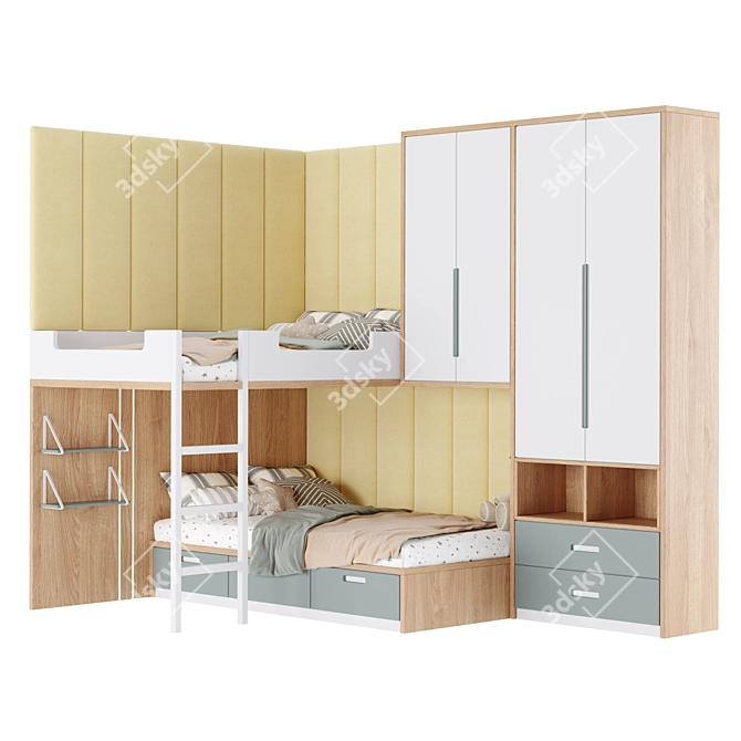 Kids 3-Piece Furniture Set 3D model image 1