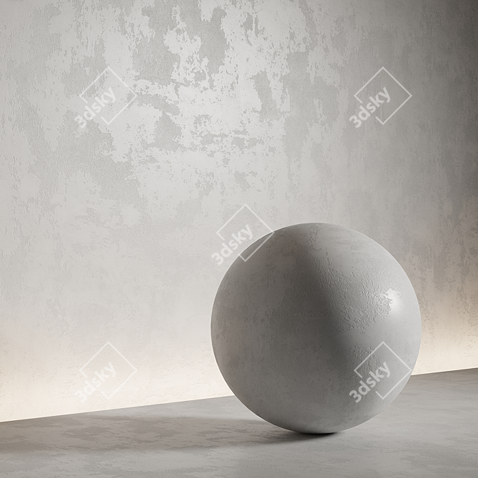 Seamless Decorative Plaster Texture 3D model image 1