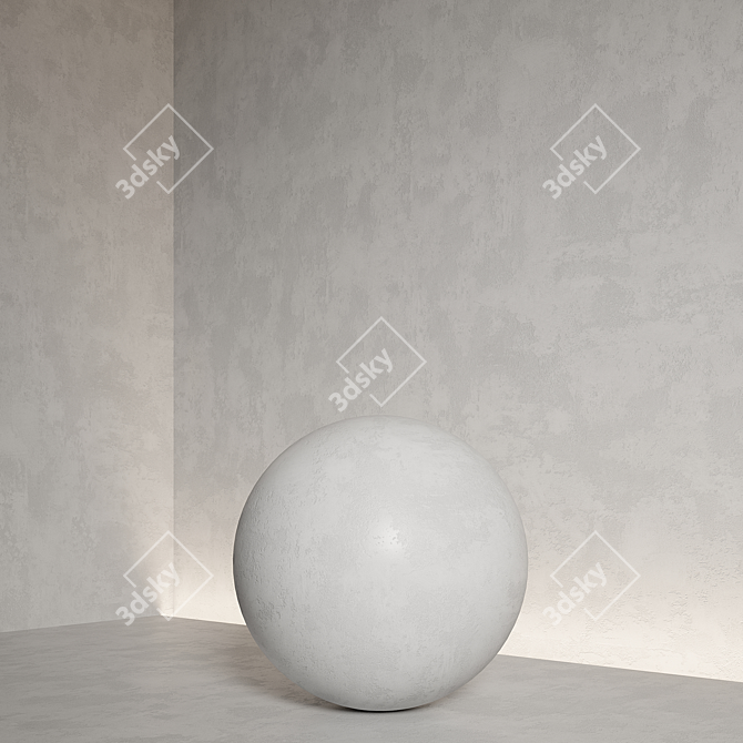 Seamless Decorative Plaster Texture 3D model image 4